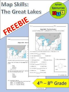 Preview of FREE Great Lakes Maps Worksheets