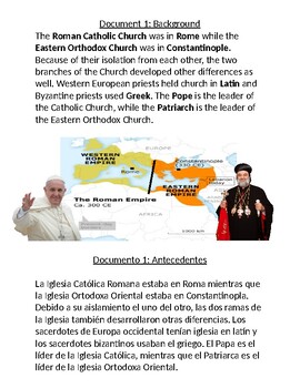 Preview of FREE - Great Schism Documents/Stations (English and Spanish)