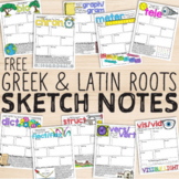 FREE Greek and Latin Roots Sketch Notes