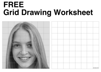 Preview of FREE Grid Drawing Worksheet - Faces