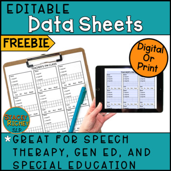 Preview of FREE Group and Multiple Students Data Sheets for Speech Therapy and Special Ed