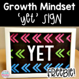 FREE Growth Mindset YET Sign