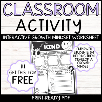 Preview of FREE - Growth Mindset Classroom Activity: Fun & Engaging Back to School Activity