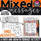 FREE Growth Mindset Math Activity | FREE Addition Math Puzzle
