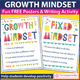FREE Growth Mindset Posters and Writing Activity