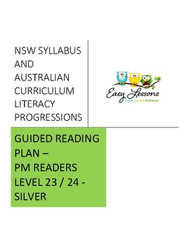 Preview of FREE - Guided Reading Plan - PM READERS - LEVEL 23-24 - LITERACY PROGRESSIONS
