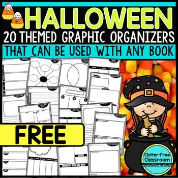 Halloween-themed graphic organizer worksheets for elementary teachers