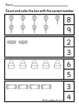 halloween math worksheet kindergarten preschool numbers 1 10 freebees printable