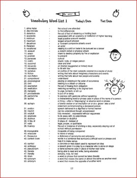 12th grade academic vocabulary words