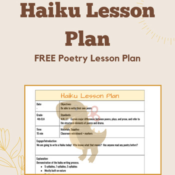 Preview of FREE Haiku and Poetry Lesson Plan