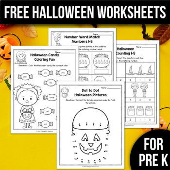 Preview of FREE Halloween Math Worksheets | Halloween Activities  | Halloween Craft