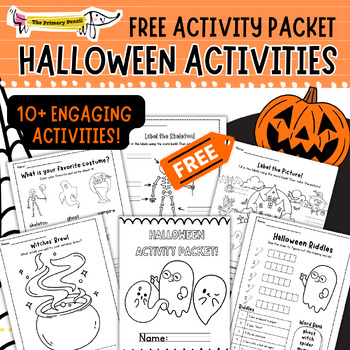 Preview of FREE Halloween Activity Packet | Coloring and Literacy Worksheets | October