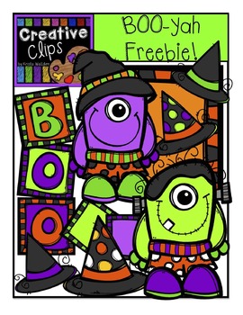 Preview of FREE Halloween BOO-yah Freebie {Creative Clips Digital Clipart}