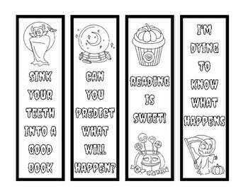 FREE: Halloween Color Your Own Bookmarks by Learning Endlessly | TpT