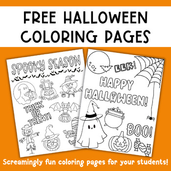 FREE Halloween Coloring Pages by Galarza Goods | TPT