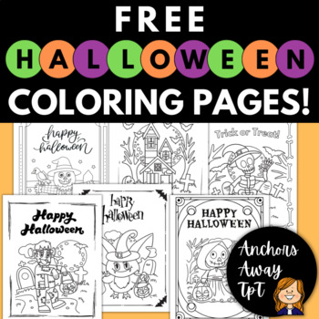 FREE Halloween Coloring Pages - 6 designs by Anchors Away by Nicole Stanley