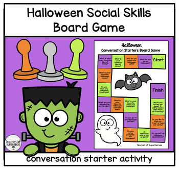 Preview of Halloween Conversation Starter Social Skills Board Game