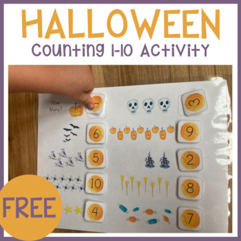 Preview of FREE Halloween Counting 1-10 Activity - Busy Book - Learning Binder  Fall Autumn