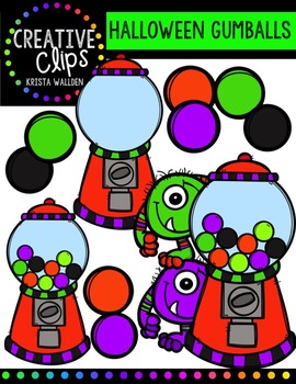 Preview of FREE Halloween Gumball Machines {Creative Clips Digital Clipart}