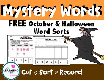 Preview of FREE Halloween Making Words, Seasonal Word Sorts, Fun!