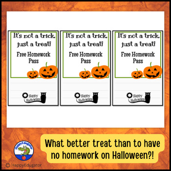 halloween no homework pass
