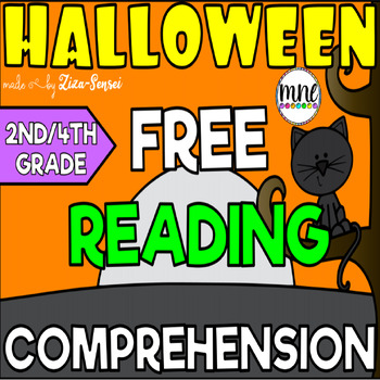 Preview of FREE SAMPLE Halloween Reading Comprehension Passages Questions Short Stories