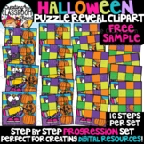 FREE Halloween Reveal Puzzle Clipart {Digital Puzzles Clipart}