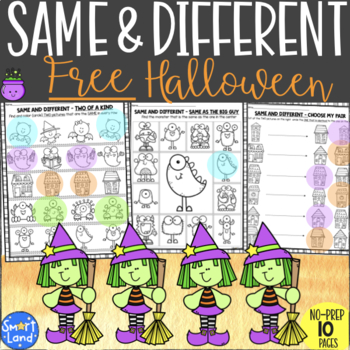 Preview of FREE Halloween Same and Different Worksheets