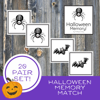 Preview of FREE Halloween Skeleton Memory Match Game! Visual Discrimination