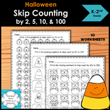Halloween Skip counting by 2, 5, 10 and 100 worksheets