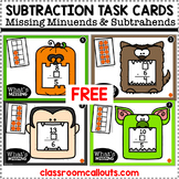 FREE – Halloween Subtraction Task Cards Missing Minuends a