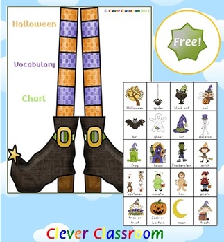 Preview of Halloween Vocabulary Chart Free