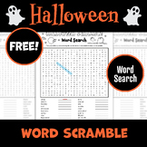 FREE | Halloween Word Search Scramble | Unscramble Words |