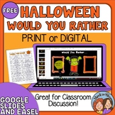 FREE Halloween Would You Rather Questions Print, Easel, and Google Slides