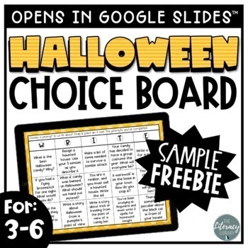 Preview of FREE Halloween Writing Prompts