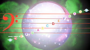 Preview of FREE Halloween themed Bass Clef chart