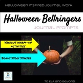 Halloween writing journal prompts warm ups bell ringers PL