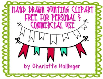 Preview of FREE Hand Drawn Bunting Clipart