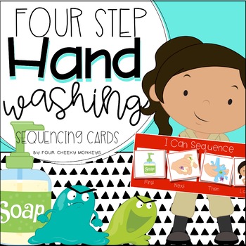 Preview of FREE: Hand washing | hygiene Four / 4 step sequencing picture cards / stories