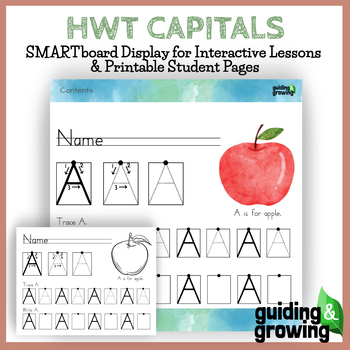 Preview of FREE Handwriting Without Tears Style SMARTboard & Student Worksheet Sample