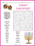 FREE Hanukkah / Chanukah Word Search Puzzle Worksheet Activity