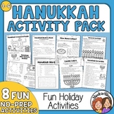 Hanukkah Activities and Puzzles - Holiday Worksheets for F