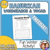FREE Hanukkah Word Search & Vocabulary Matching