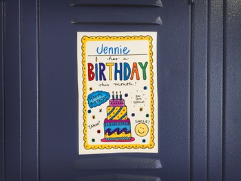 Free Happy Birthday Locker Cubby Sign By Science And Math Doodles