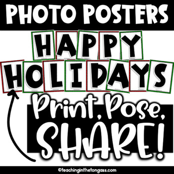 Preview of Free Happy Holidays Bulletin Board Class Photo Prop