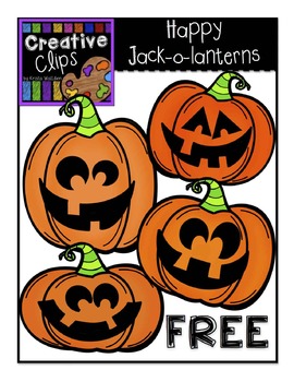 Preview of {FREE} Happy Jack-O-Lanterns {Creative Clips Digital Clipart}