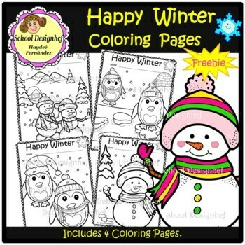 Preview of FREE - Winter Coloring Pages - Freebie (School Designhcf)