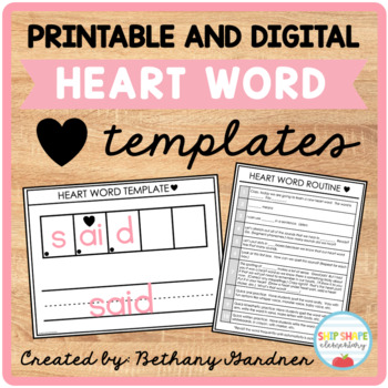 Preview of FREE Heart Words Routine + Printable/Digital Templates - Science of Reading
