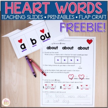Preview of FREE Heart Words - Teaching High Frequency ( sight words ) - Science of Reading