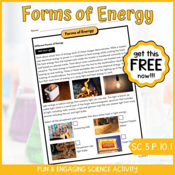 Preview of FREE Heat or Light Energy Physical Science Activity